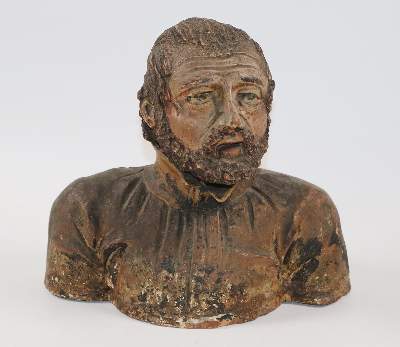 Bild Nr.1: 145-2620 Terracotta Heiligenfigur.: (Religiöse Volkskunst)