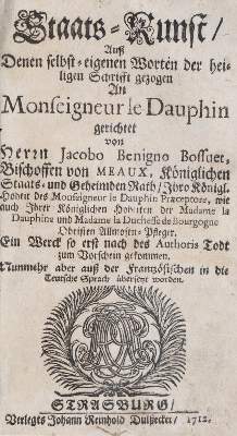 Bild Nr.1: 145-365 Bossuet,J.B.: (Politik und Staatswissenschaften)