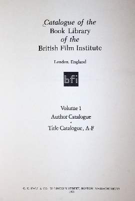 Bild Nr.1: 145-382 British Film Institute.: (Film - Theater - Tanz)