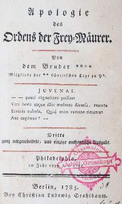 Bild Nr.3: 145-392 (Starck,J.A.v.).: (Freimaurerei)