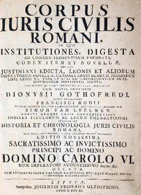Bild Nr.1: 145-419 Corpus Iuris Civilis Romani,: (Juridica und Kriminologie)
