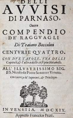 Bild Nr.1: 145-42 Boccalini,T.: (Alte Drucke, Handschriften und Theologie)