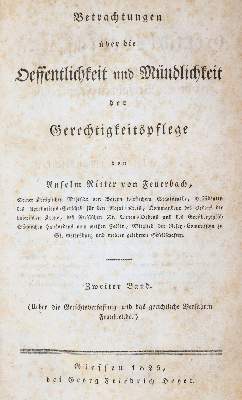 Bild Nr.1: 145-421 Feuerbach,A.v.: (Juridica und Kriminologie)