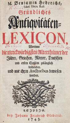 Bild Nr.1: 145-613 Hederich,B.: (Archäologie)
