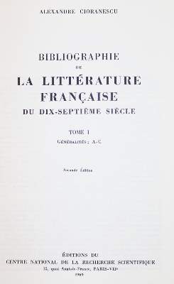 Bild Nr.1: 145-693 Cioranescu,A.,: (Bibliography)