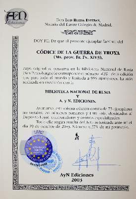 Bild Nr.13: 145-707 Codice de la Guerra de Troya.: (Faksimile)