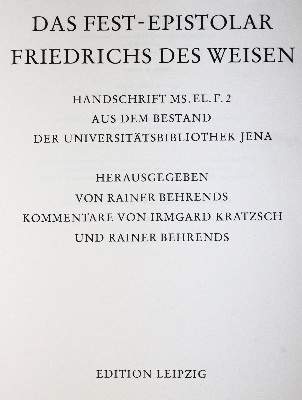 Bild Nr.1: 145-710 Fest-Epistolar, Das,: (Faksimile)