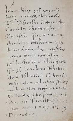 Bild Nr.1: 145-721 Kopernikus,N.: (Faksimile)