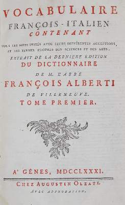 Bild Nr.1: 145-753 Alberti di Villanuova,F.d'.: (Lexika - Wörterbücher - Sprachwissenschaften)