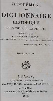 Bild Nr.1: 145-759 Feller,F.X.de.: (Lexika - Wörterbücher - Sprachwissenschaften)