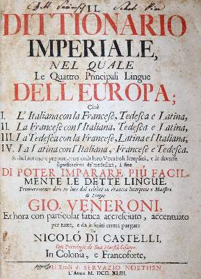 Bild Nr.1: 145-767 Veneroni,G.: (Lexika - Wörterbücher - Sprachwissenschaften)