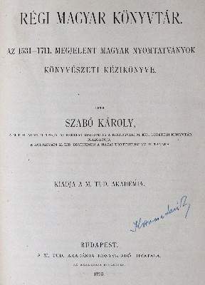 Bild Nr.1: 145-778 Szabo,K. u. A.Hellebrant.: (Bibliography)