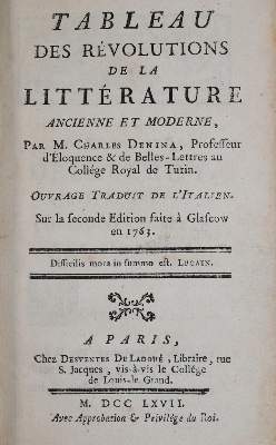 Bild Nr.1: 145-78 Denina,C.: (Alte Drucke, Handschriften und Theologie)