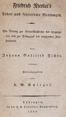 Bild Nr.1: 145-987 Fichte,J.G.: (Literatur und illustrierte Bücher bis 19.Jahrhundert)
