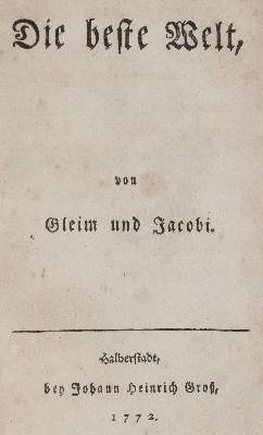 Bild Nr.1: 145-993 Gleim,(J.W.L.) u. (J.G.)Jacobi.: (Literature and illustrated books 19th century)